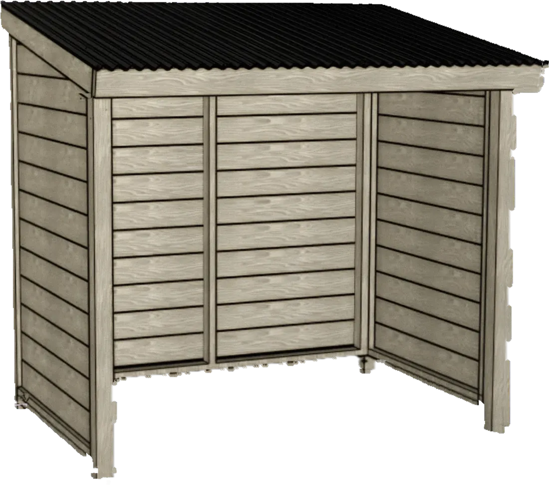 Timber shelter for an outdoor Woof Wash station